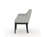 Canadel Modern Sophia Dining Chair in Dark Smoke, 7C Fabric, side view