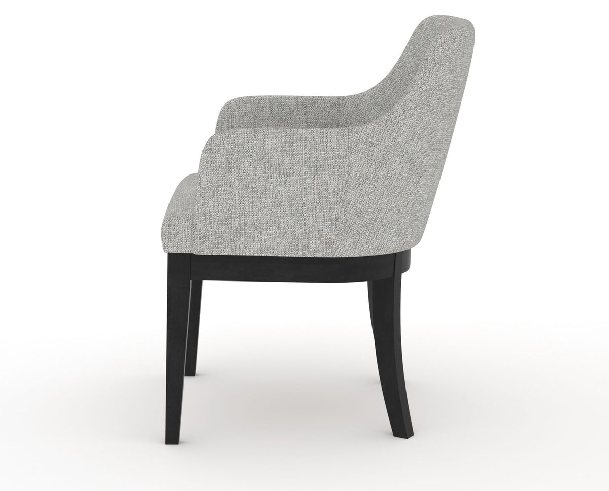 Canadel Modern Sophia Dining Chair in Dark Smoke, 7C Fabric, side view