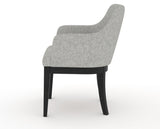 Canadel Modern Sophia Dining Chair in Dark Smoke, 7C Fabric, side view