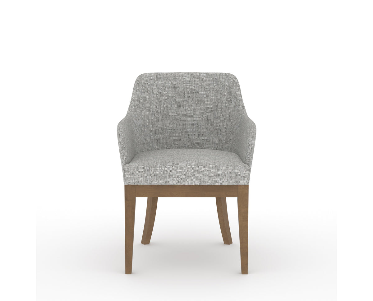 Canadel Modern Sophia Dining Chair in Pecan Washed, 7C Fabric, front view