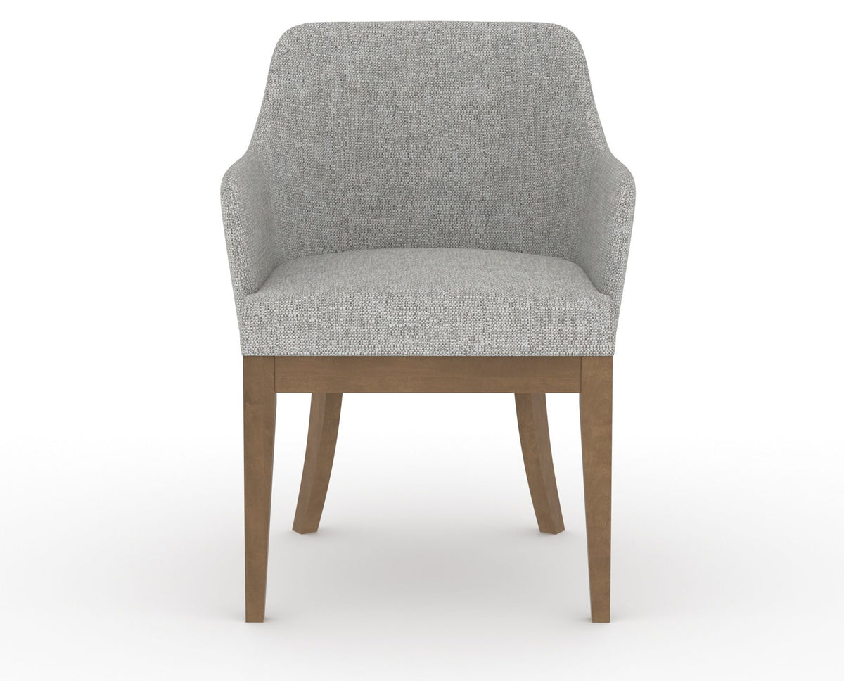 Canadel Modern Sophia Dining Chair in Pecan Washed, 7C Fabric, front view