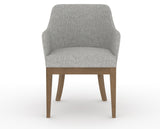 Canadel Modern Sophia Dining Chair in Pecan Washed, 7C Fabric, front view