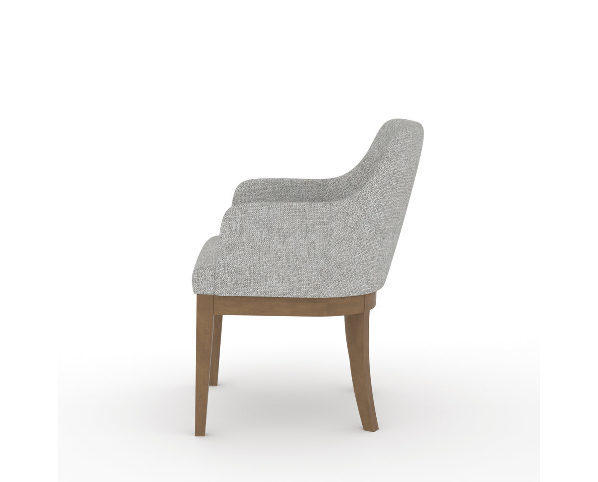 Canadel Modern Sophia Dining Chair in Pecan Washed, 7C Fabric, side view