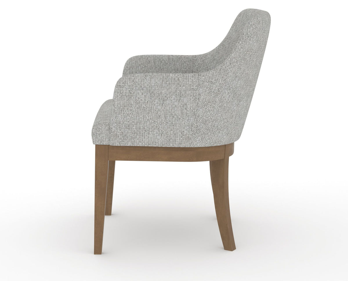 Canadel Modern Sophia Dining Chair in Pecan Washed, 7C Fabric, side view