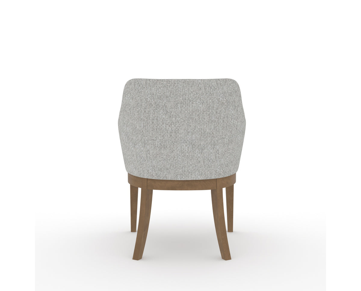 Canadel Modern Sophia Dining Chair in Pecan Washed, 7C Fabric, back view