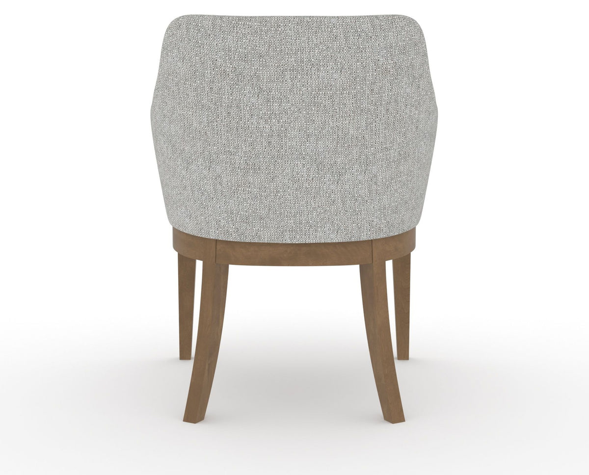 Canadel Modern Sophia Dining Chair in Pecan Washed, 7C Fabric, back view