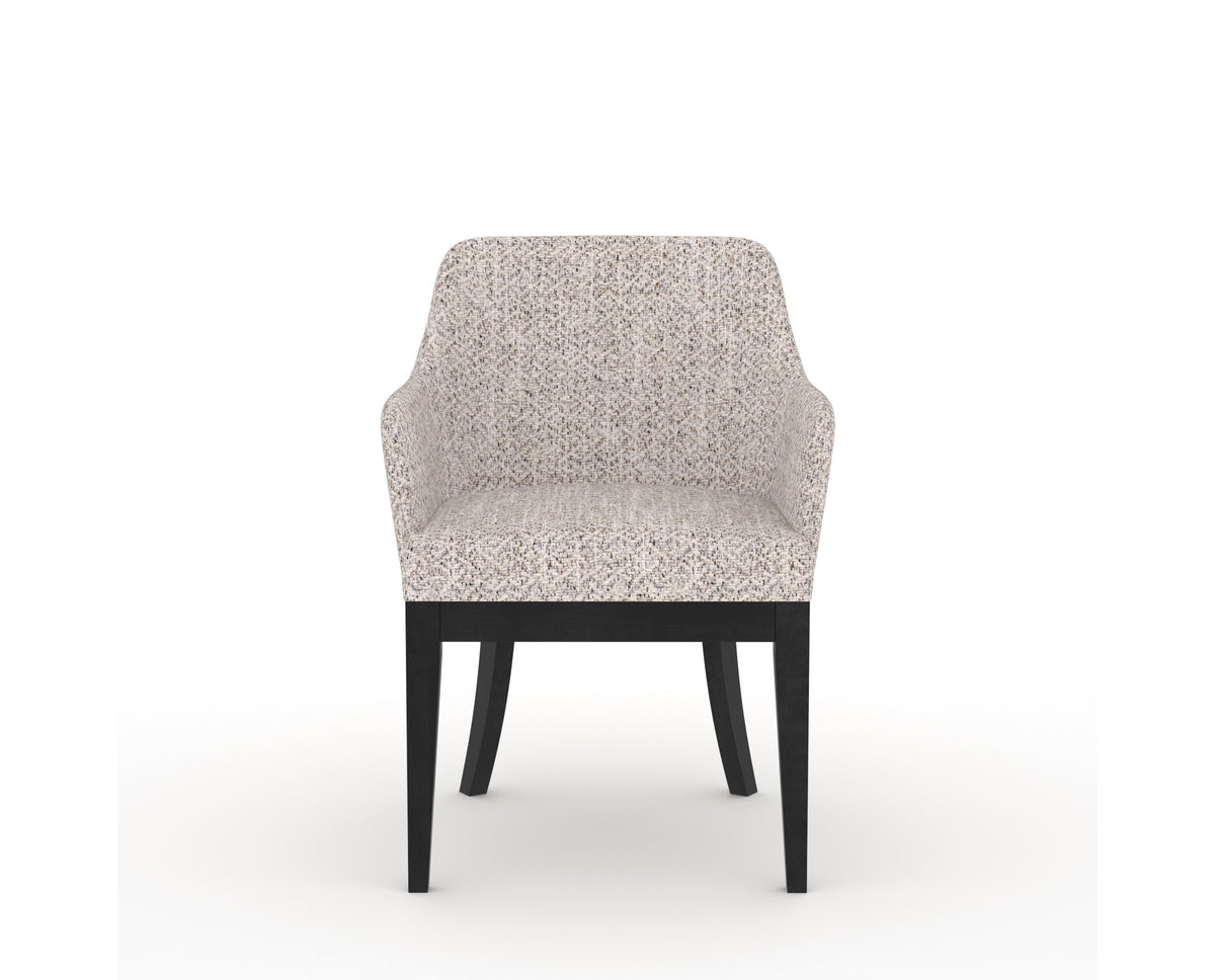 Canadel Modern Sophia Dining Chair in Dark Smoke, FP Crypton®, front view