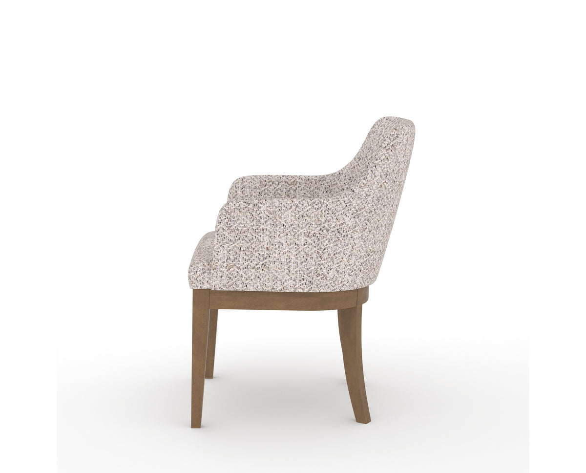 Canadel Modern Sophia Dining Chair in Pecan Washed, FP Crypton®, side view