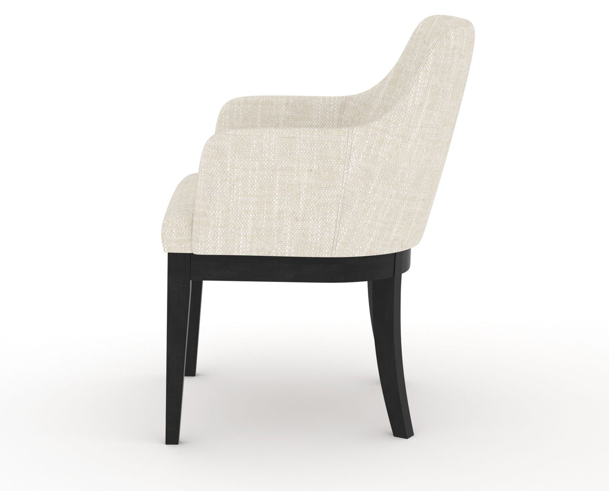 Canadel Modern Sophia Dining Chair in Dark Smoke, FT InsideOut®, side view