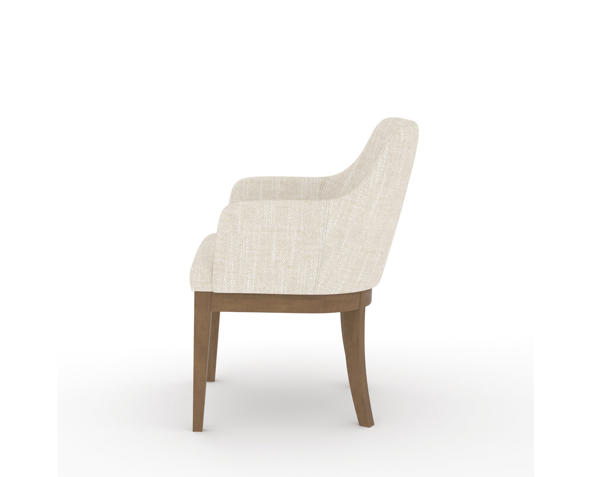 Canadel Modern Sophia Dining Chair in Pecan Washed, FT InsideOut®, side view