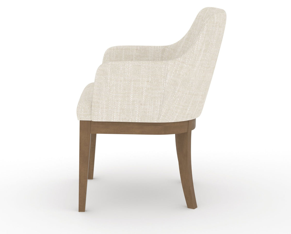 Canadel Modern Sophia Dining Chair in Pecan Washed, FT InsideOut®, side view