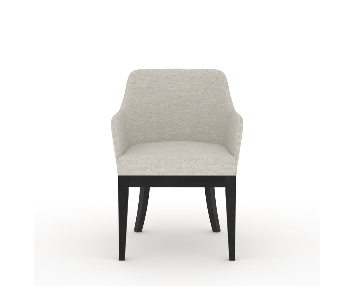 Canadel Modern Sophia Dining Chair in Dark Smoke, TB Fabric, front view