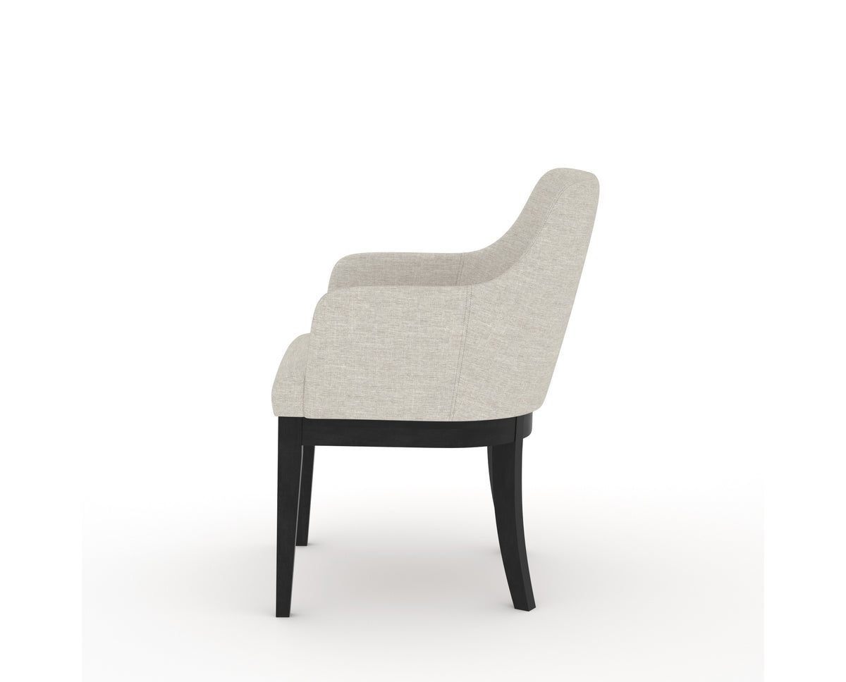 Canadel Modern Sophia Dining Chair in Dark Smoke, TB Fabric, side view