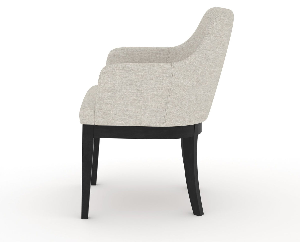 Canadel Modern Sophia Dining Chair in Dark Smoke, TB Fabric, side view