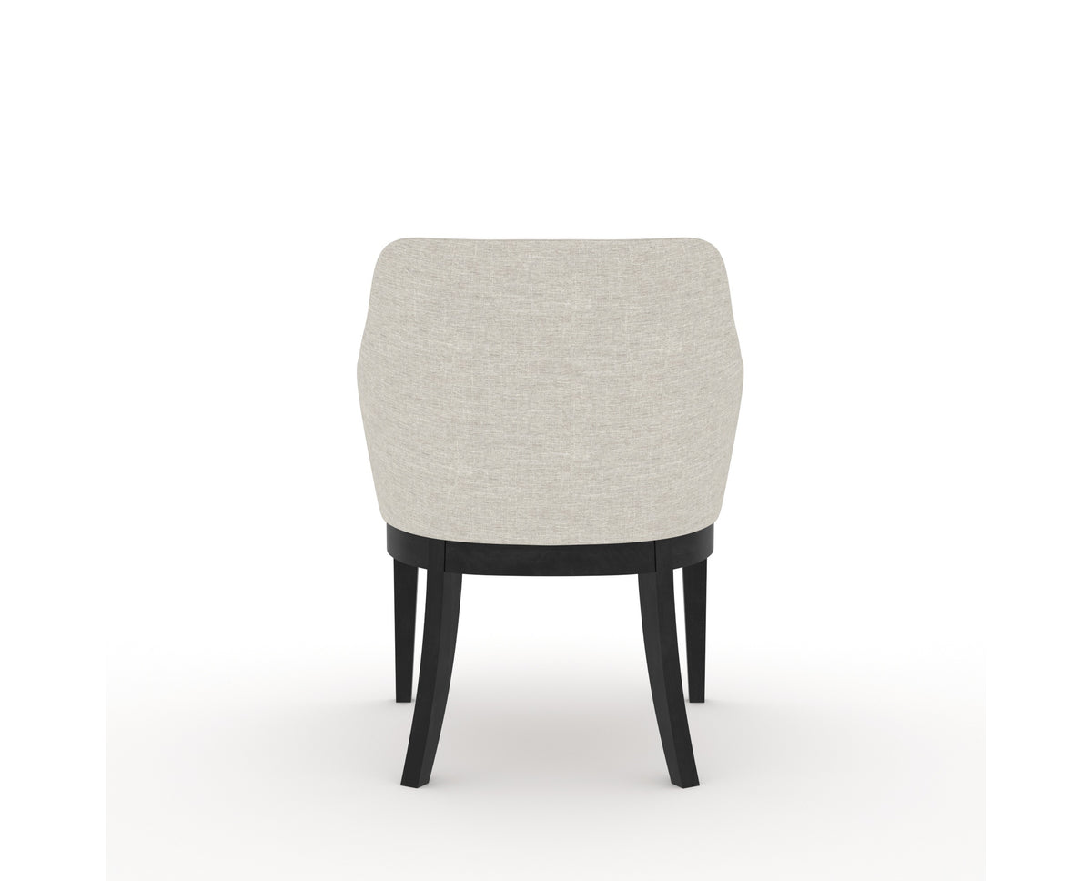 Canadel Modern Sophia Dining Chair in Dark Smoke, TB Fabric, back view