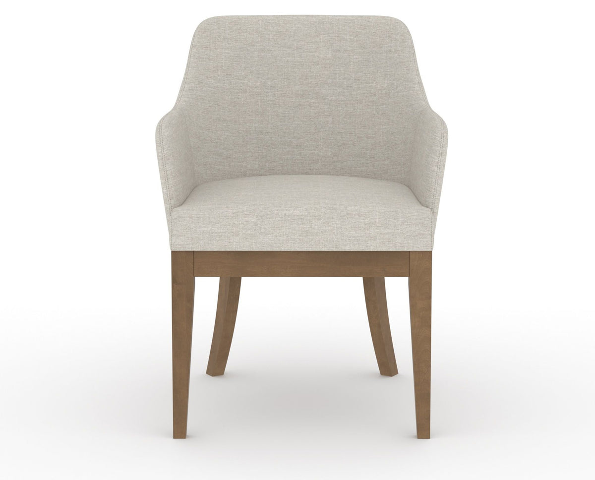 Canadel Modern Sophia Dining Chair in Pecan Washed, TB Fabric, front view
