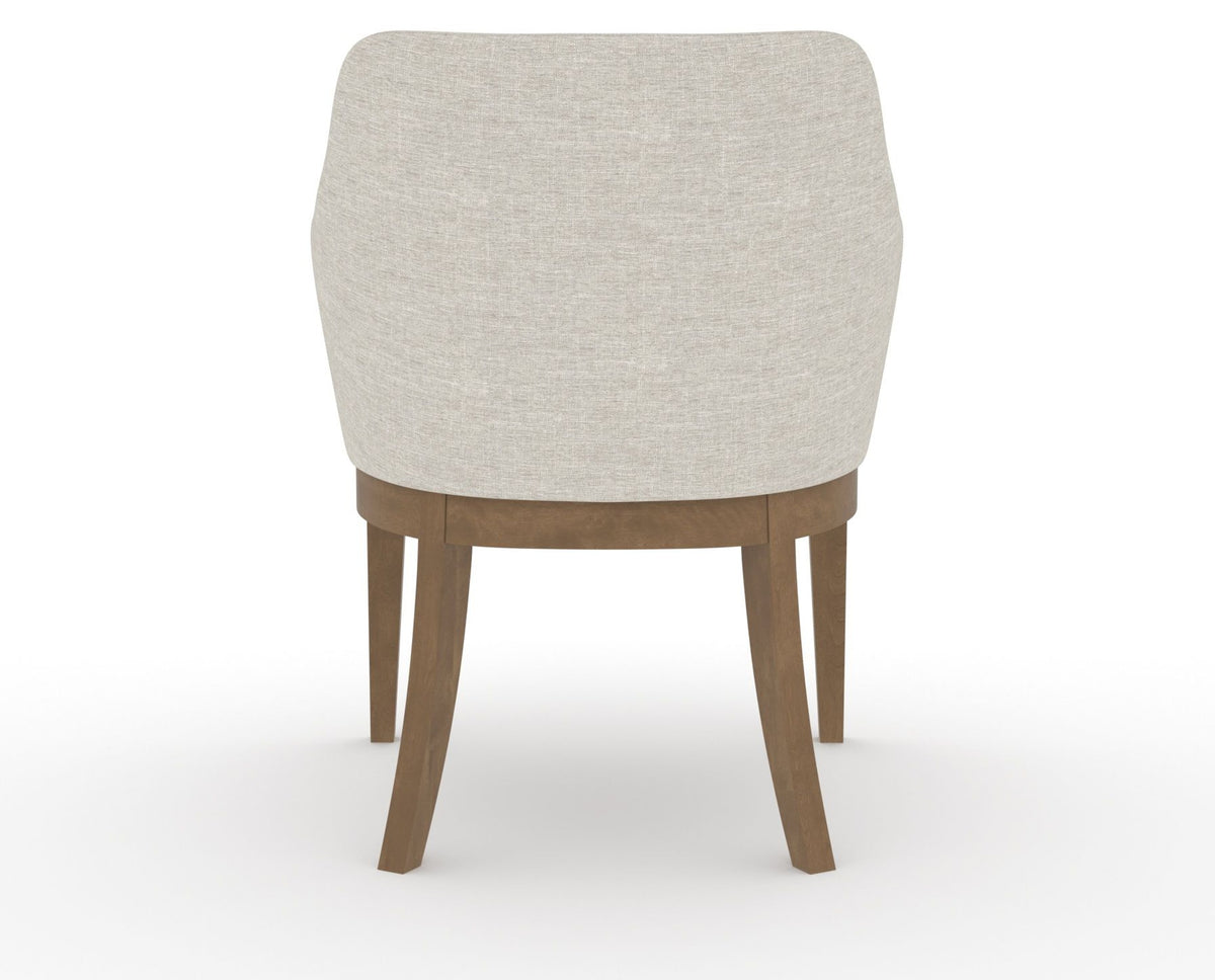 Canadel Modern Sophia Dining Chair in Pecan Washed, TB Fabric, back view