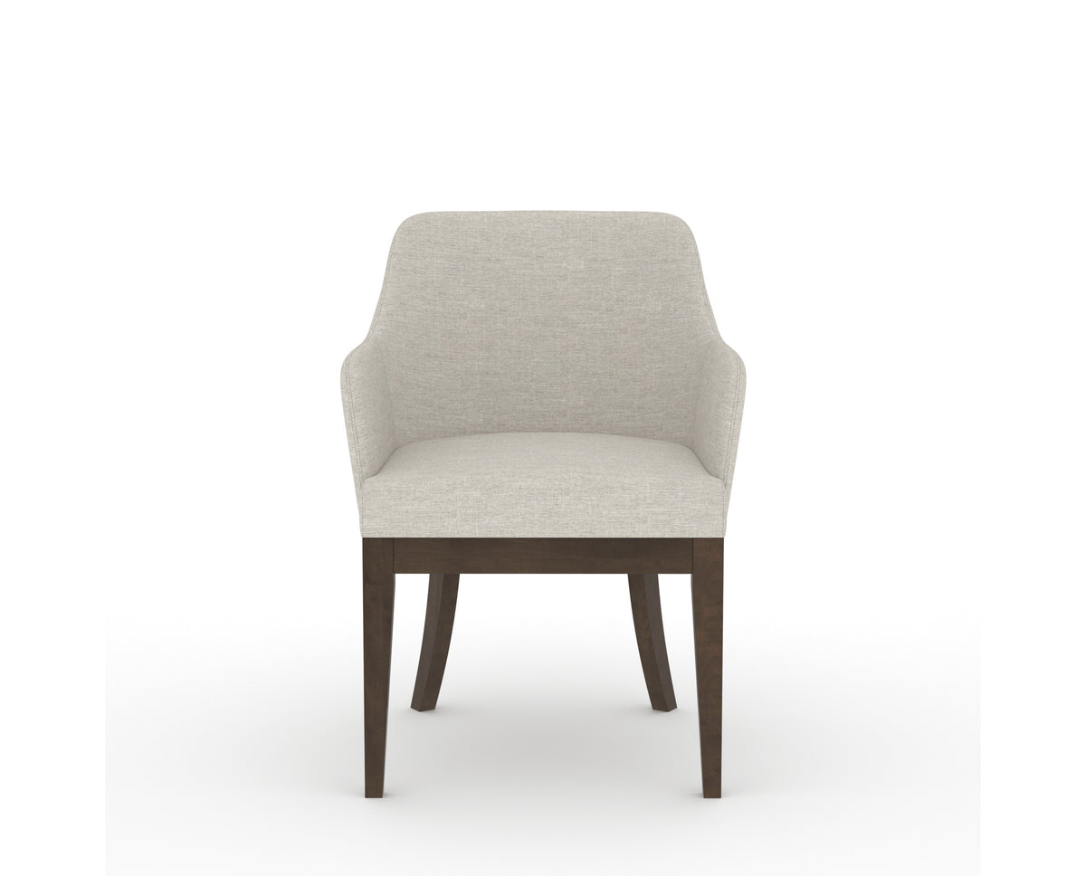 Canadel Modern Sophia Dining Chair in Hazelnut Washed, TB Fabric, front view