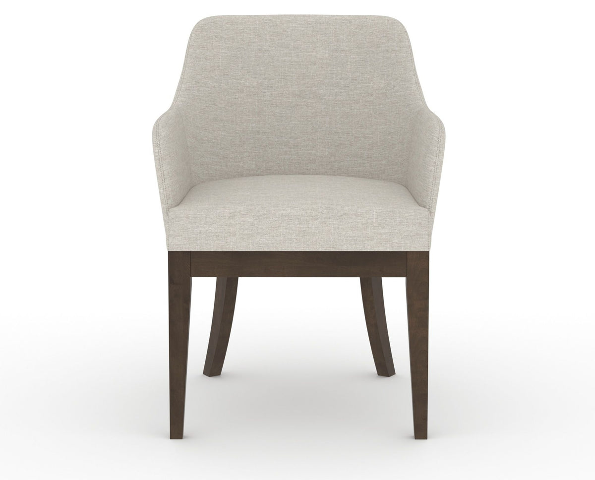 Canadel Modern Sophia Dining Chair in Hazelnut Washed, TB Fabric, front view