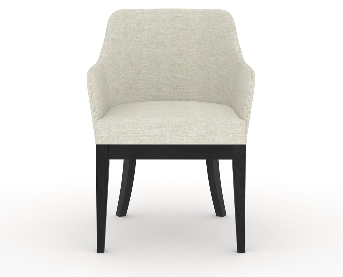 Canadel Modern Sophia Dining Chair in Dark Smoke, TW Fabric, front view