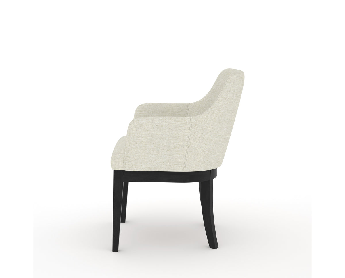 Canadel Modern Sophia Dining Chair in Dark Smoke, TW Fabric, side view