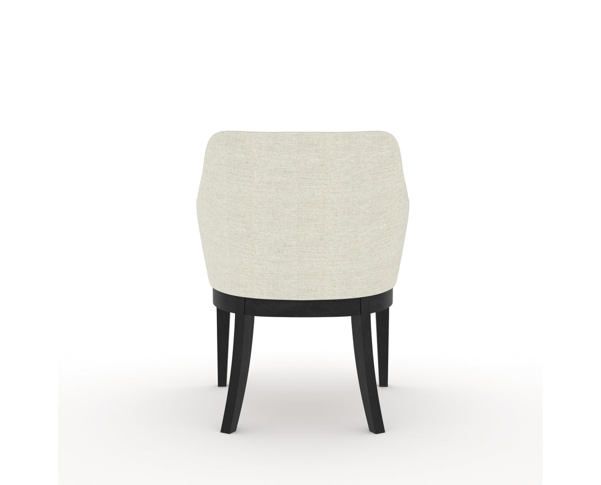 Canadel Modern Sophia Dining Chair in Dark Smoke, TW Fabric, back view