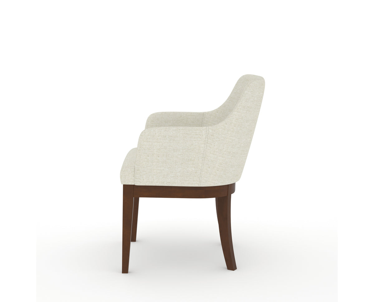 Canadel Modern Sophia Dining Chair in Cognac Washed, TW Fabric, side view