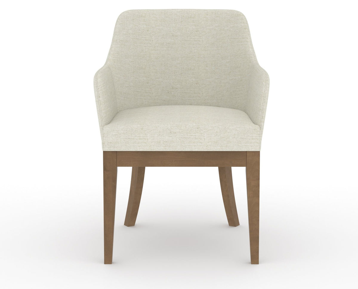 Canadel Modern Sophia Dining Chair in Pecan Washed, TW Fabric, front view