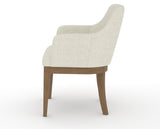 Canadel Modern Sophia Dining Chair in Pecan Washed, TW Fabric, side view