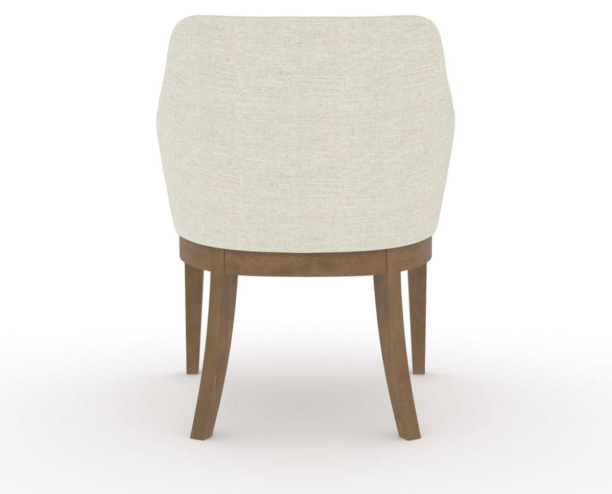 Canadel Modern Sophia Dining Chair in Pecan Washed, TW Fabric, back view