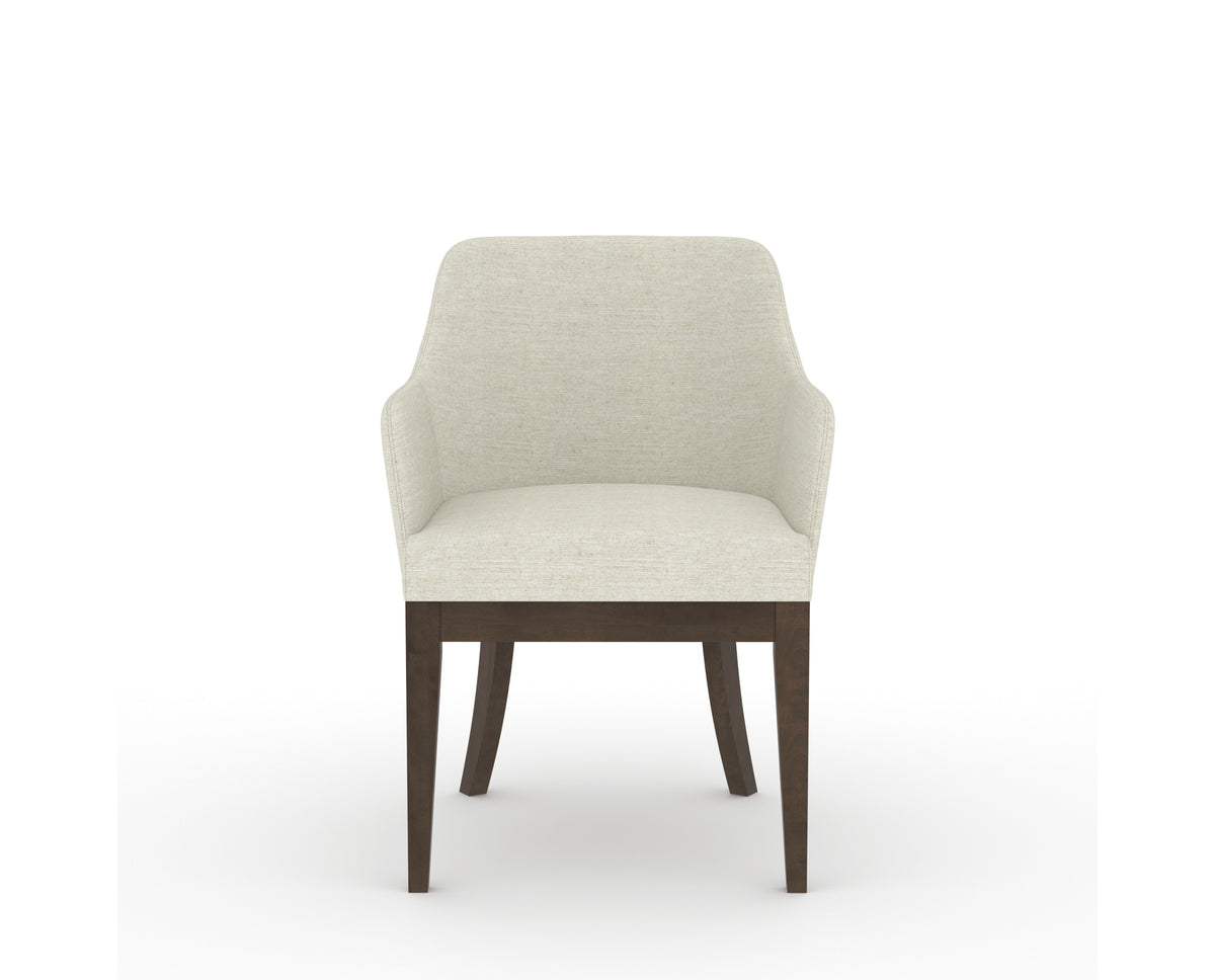 Canadel Modern Sophia Dining Chair in Hazelnut Washed, TW Fabric, front view