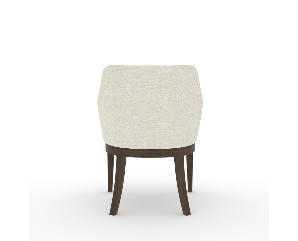Canadel Modern Sophia Dining Chair in Hazelnut Washed, TW Fabric, back view