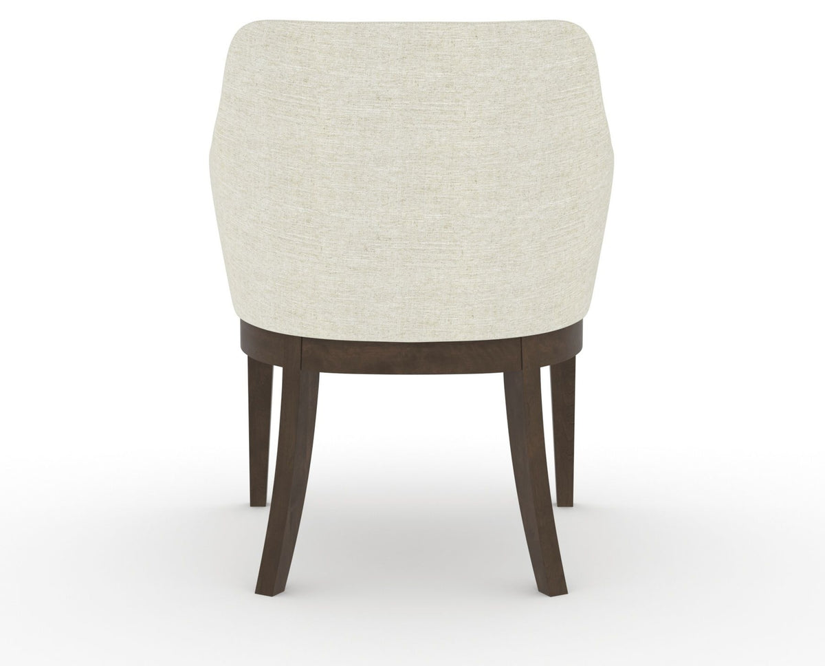 Canadel Modern Sophia Dining Chair in Hazelnut Washed, TW Fabric, back view