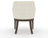 Canadel Modern Sophia Dining Chair in Hazelnut Washed, TW Fabric, back view