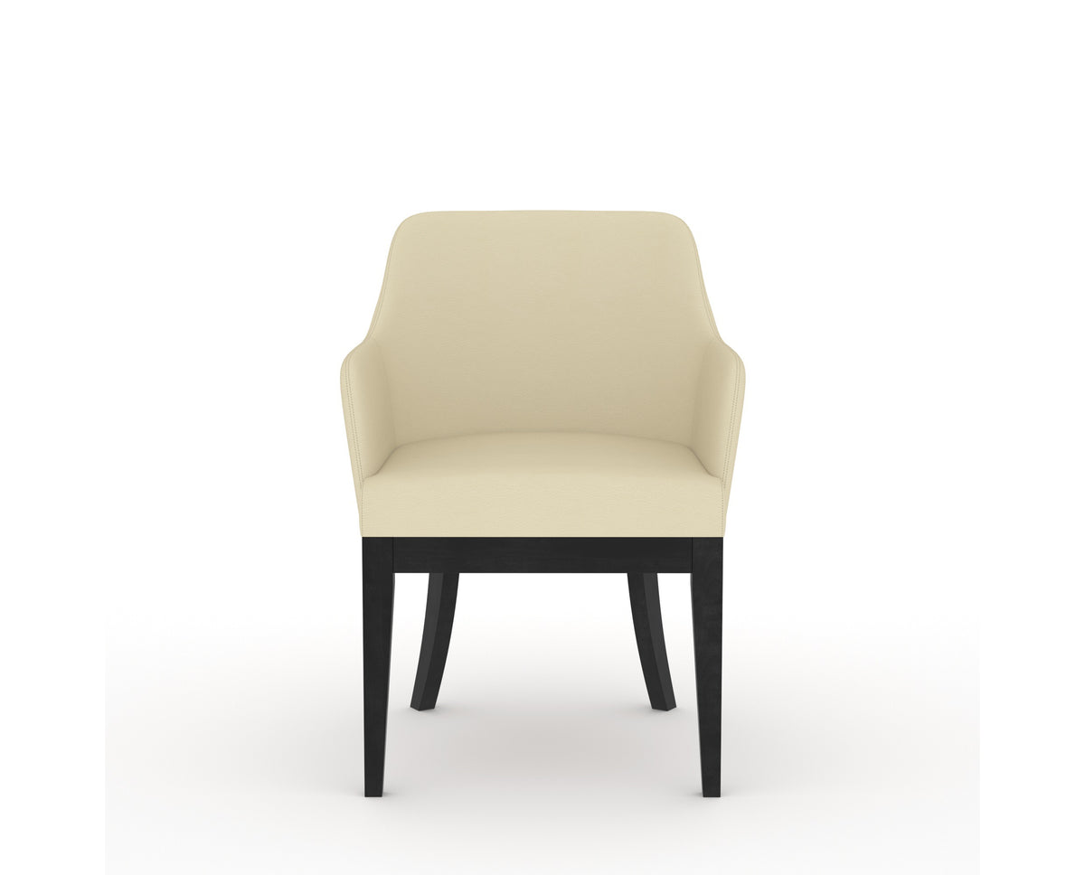 Canadel Modern Sophia Dining Chair in Dark Smoke, XZ Faux Leather, front view