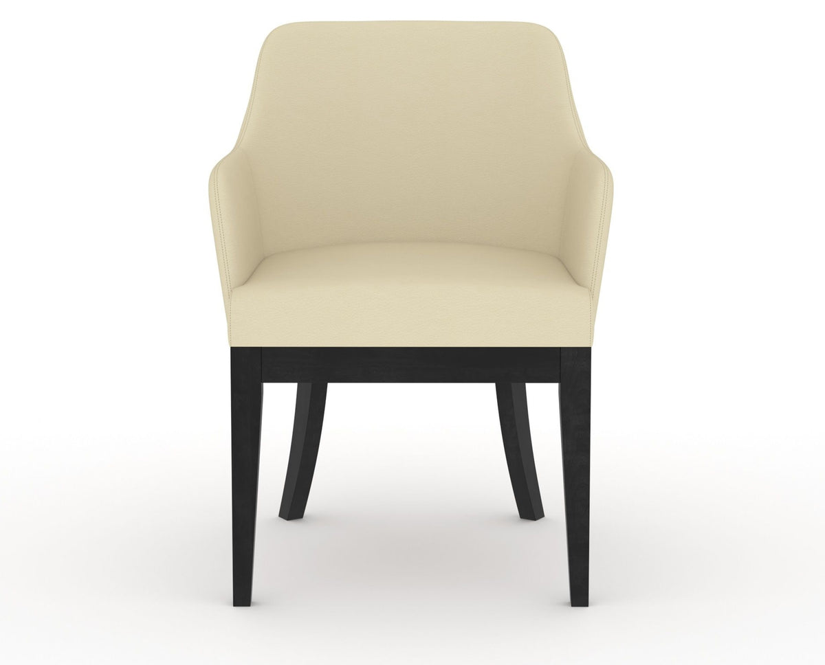 Canadel Modern Sophia Dining Chair in Dark Smoke, XZ Faux Leather, front view