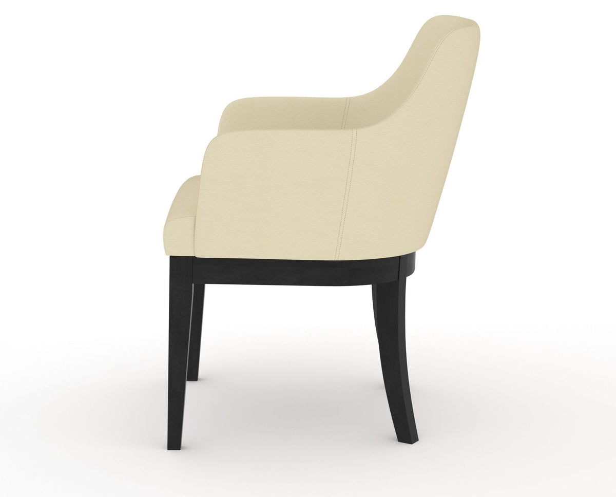 Canadel Modern Sophia Dining Chair in Dark Smoke, XZ Faux Leather, side view