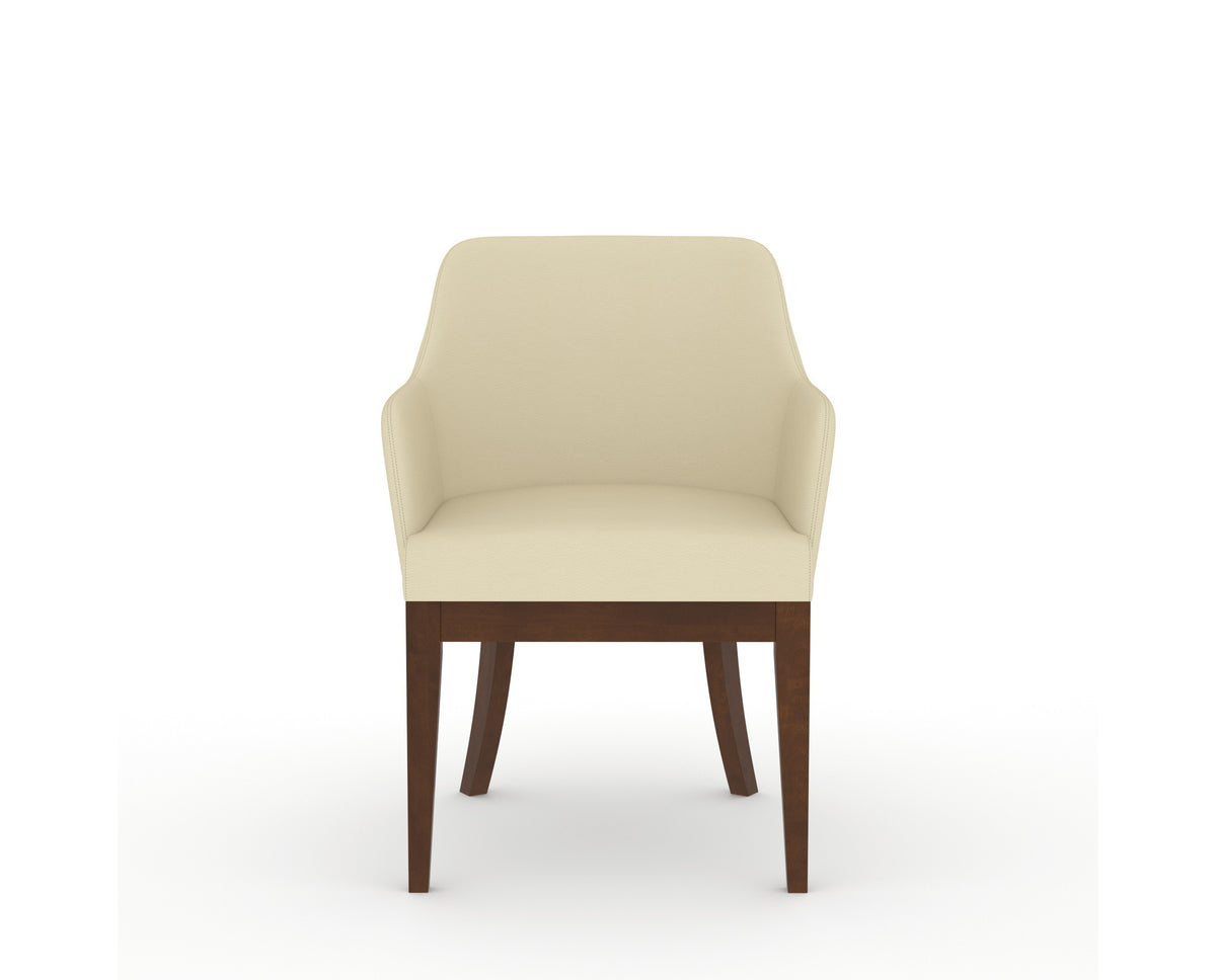 Canadel Modern Sophia Dining Chair in Cognac Washed, XZ Faux Leather, front view