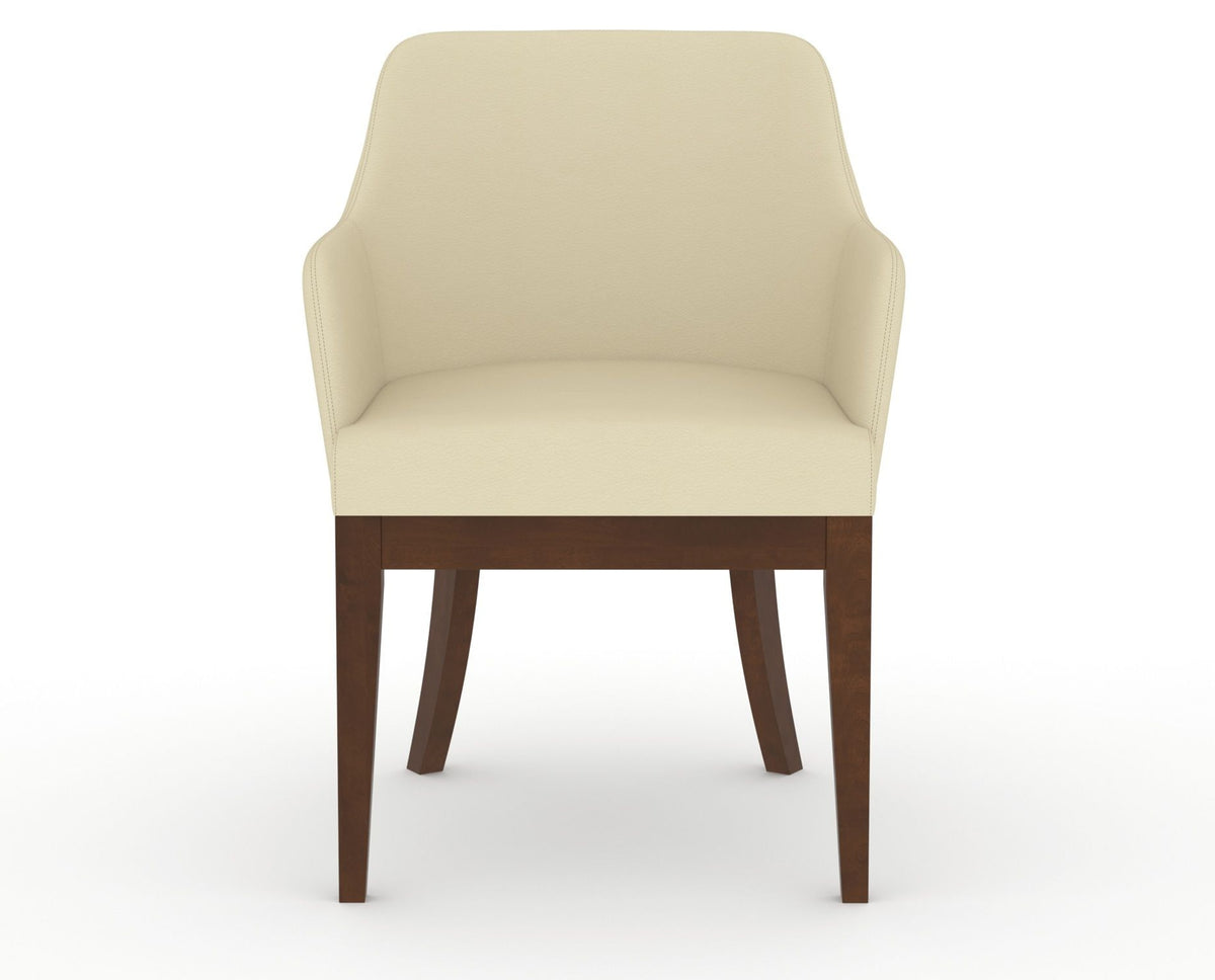 Canadel Modern Sophia Dining Chair in Cognac Washed, XZ Faux Leather, front view