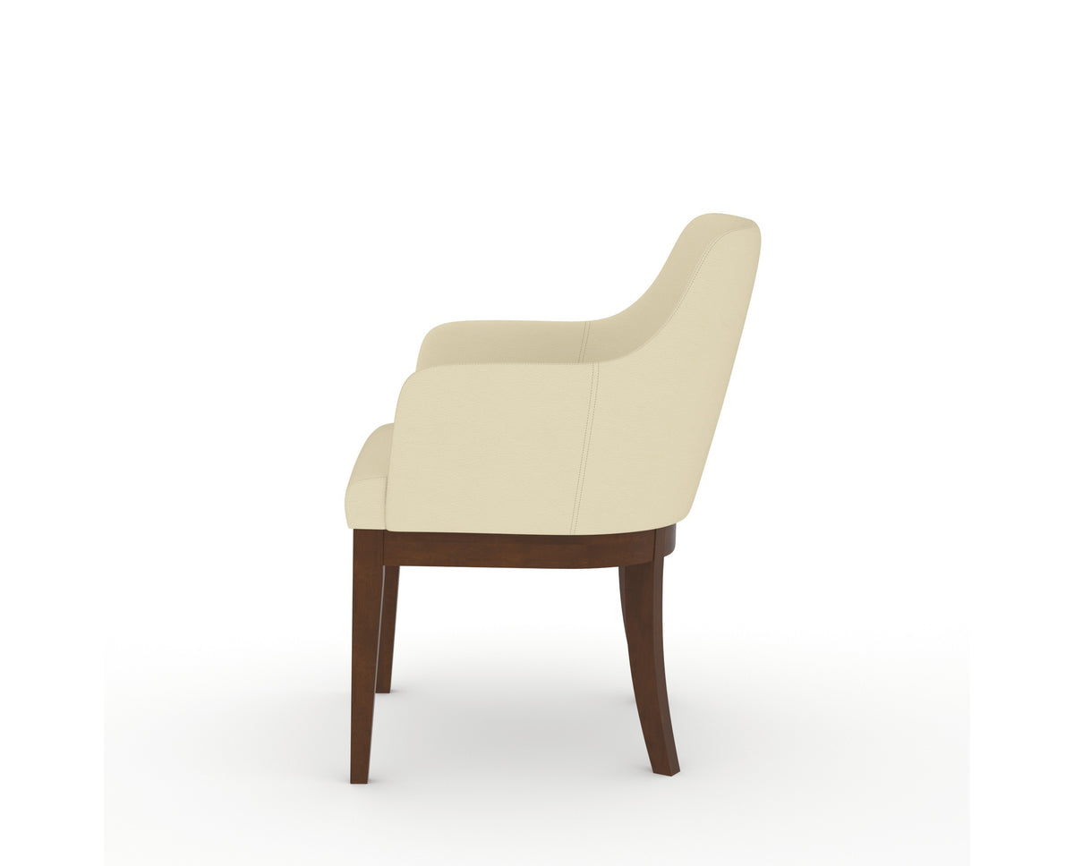 Canadel Modern Sophia Dining Chair in Cognac Washed, XZ Faux Leather, side view
