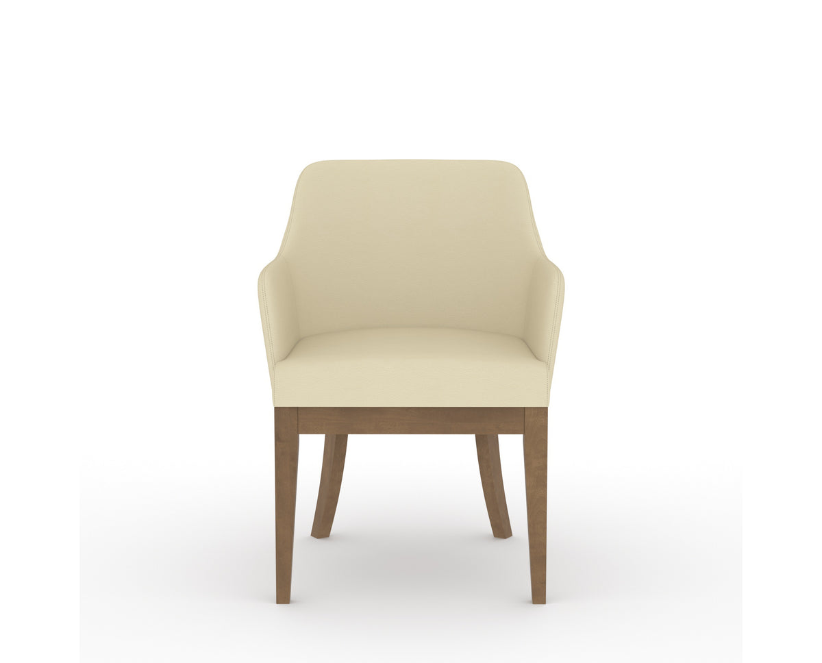 Canadel Modern Sophia Dining Chair in Pecan Washed, XZ Faux Leather, front view