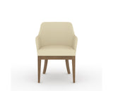 Canadel Modern Sophia Dining Chair in Pecan Washed, XZ Faux Leather, front view