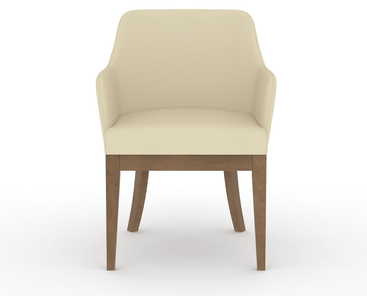 Canadel Modern Sophia Dining Chair in Pecan Washed, XZ Faux Leather, front view
