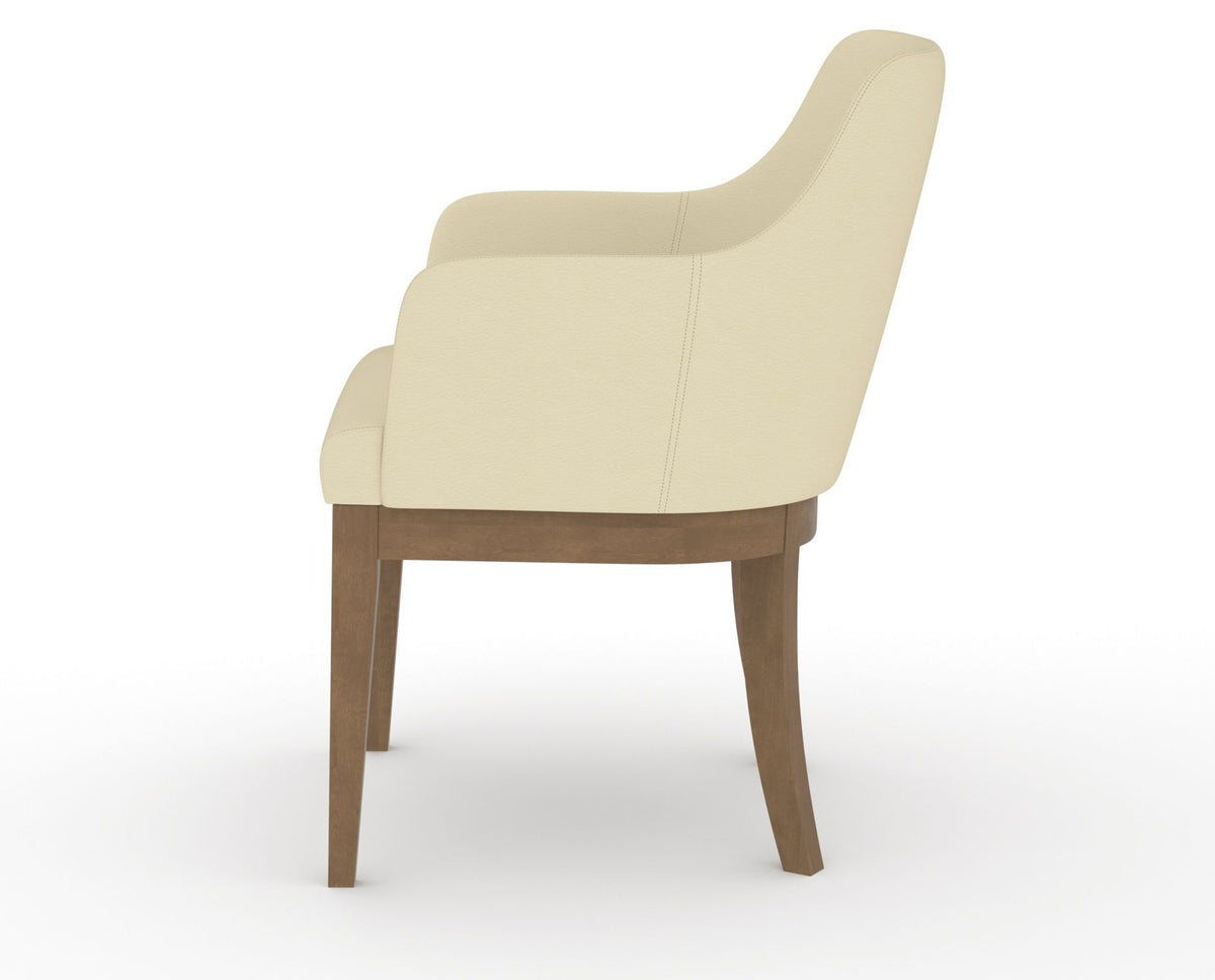 Canadel Modern Sophia Dining Chair in Pecan Washed, XZ Faux Leather, side view
