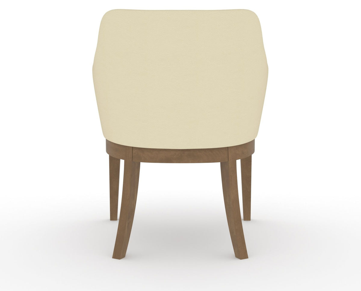 Canadel Modern Sophia Dining Chair in Pecan Washed, XZ Faux Leather, back view
