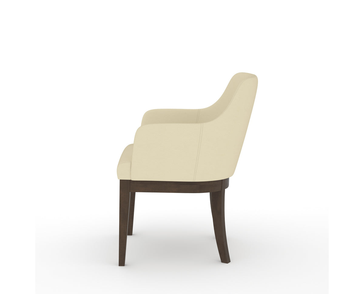Canadel Modern Sophia Dining Chair in Hazelnut Washed, XZ Faux Leather, side view