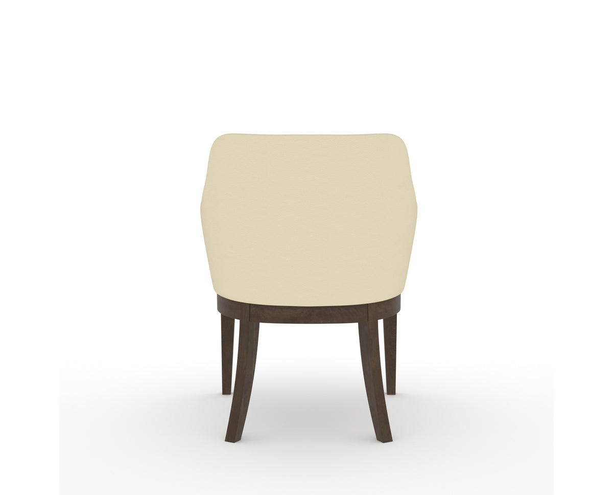 Canadel Modern Sophia Dining Chair in Hazelnut Washed, XZ Faux Leather, back view