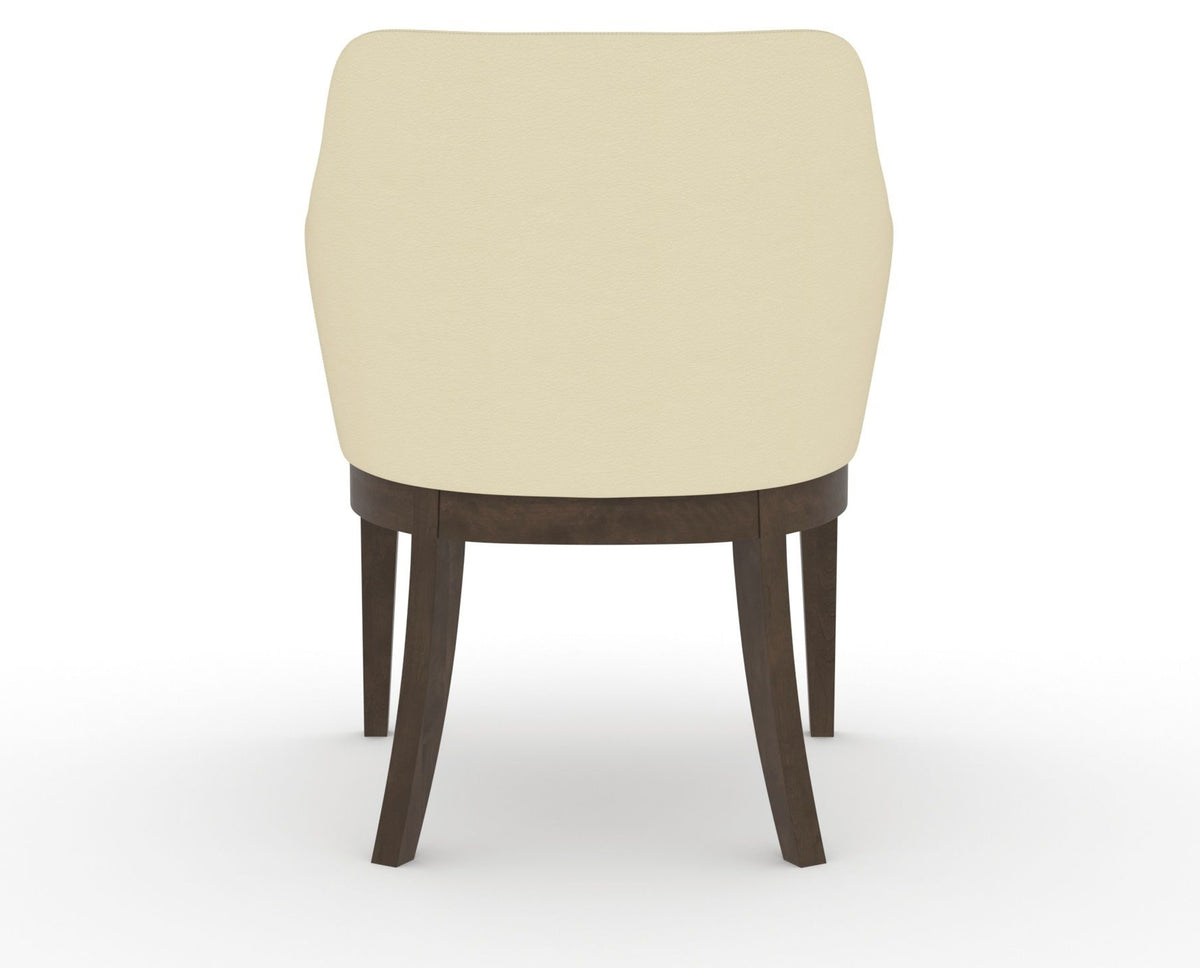 Canadel Modern Sophia Dining Chair in Hazelnut Washed, XZ Faux Leather, back view