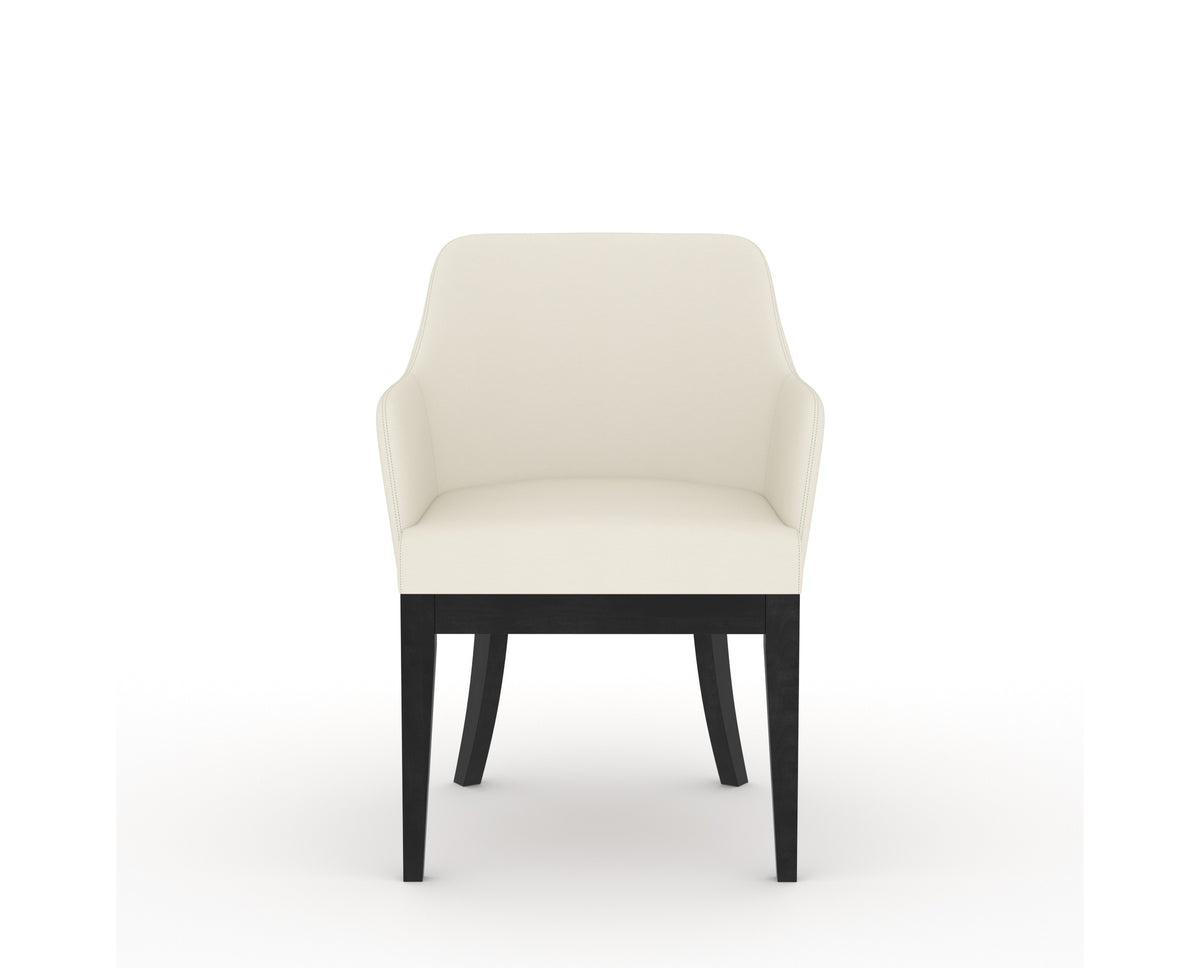 Canadel Modern Sophia Dining Chair in Dark Smoke, YJ Faux Leather, front view