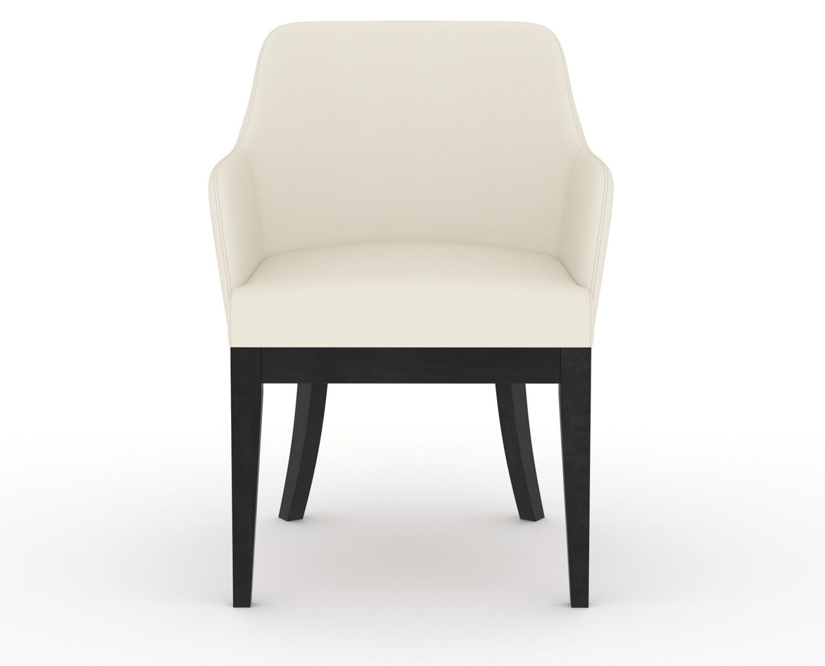 Canadel Modern Sophia Dining Chair in Dark Smoke, YJ Faux Leather, front view